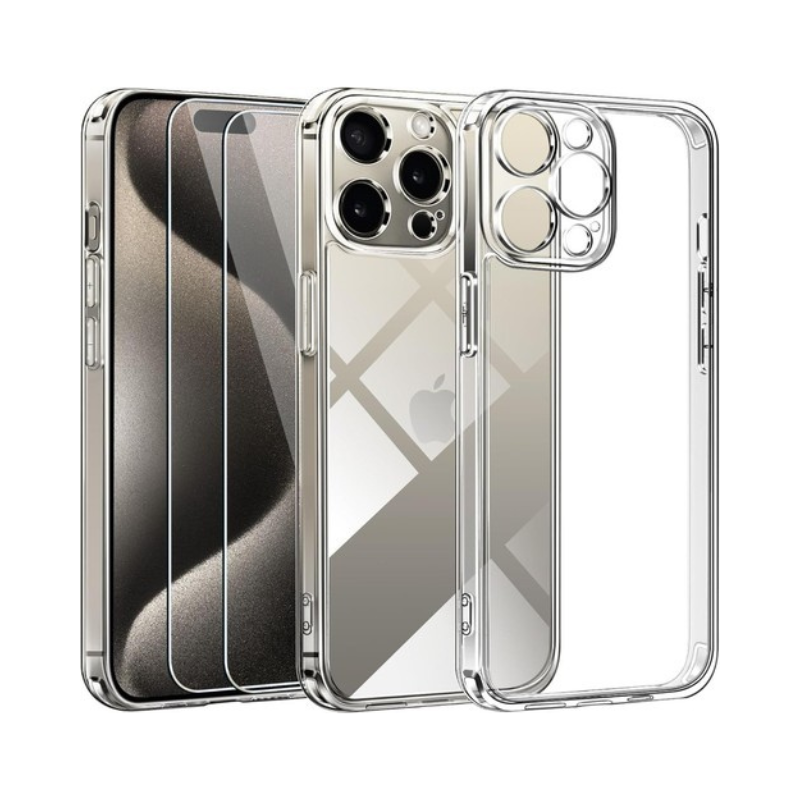 Clear Shockproof iPhone Case - Soft Silicone TPU Gel Cover for iPhone 16/15/14/13/12 Pro Max, 11, XR - Transparent Protective Phone Case
