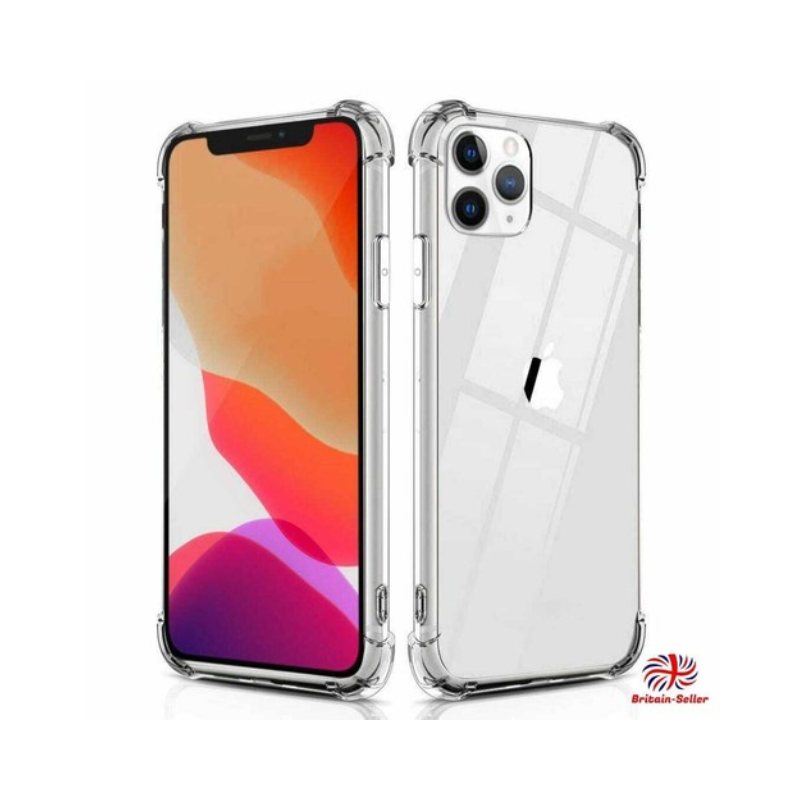 Clear Shockproof iPhone Case - Soft Silicone TPU Gel Cover for iPhone 16/15/14/13/12 Pro Max, 11, XR - Transparent Protective Phone Case