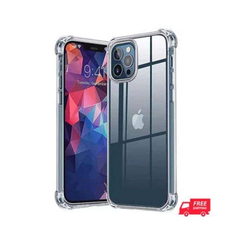 Clear Shockproof iPhone Case - Soft Silicone TPU Gel Cover for iPhone 16/15/14/13/12 Pro Max, 11, XR - Transparent Protective Phone Case