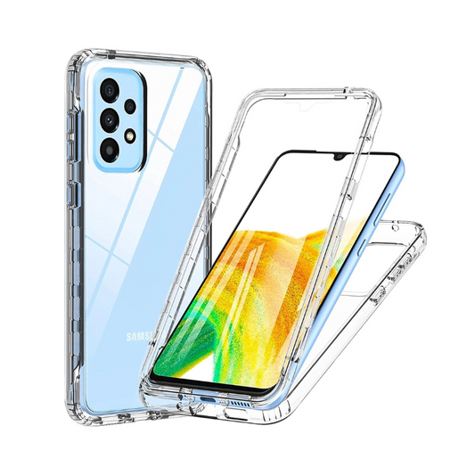 Samsung Galaxy A16/A36/A56/A15 5G Case - 360° Full Body Shockproof Clear TPU Cover with Screen Protector