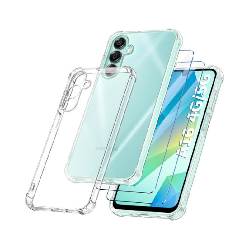 Samsung Galaxy A16/A36/A56/A15 5G Case - 360° Full Body Shockproof Clear TPU Cover with Screen Protector