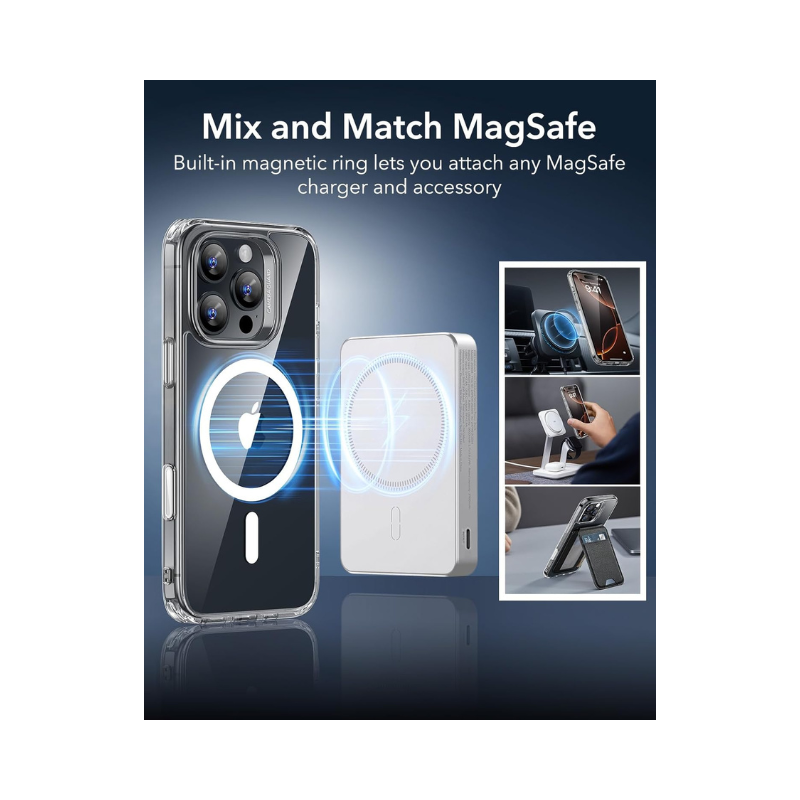 iPhone 16 Pro Max Case with Camera Control - MagSafe iPhone 16 Pro Max Case - Shockproof Military-Grade Protection, Clear and Classic Hybrid Case (HaloLock) - Magnetic Phone Case for iPhone 16 Pro Max