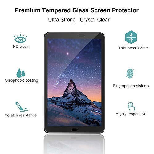 2 Pack Bubble Free and Scratch Resist Samsung Galaxy Tab A6 10.1" Screen Protector - 9H Ultra Clear Tempered Glass for Samsung Galaxy Tab A6 10.1" 2016 Model (SM-T580/T585)