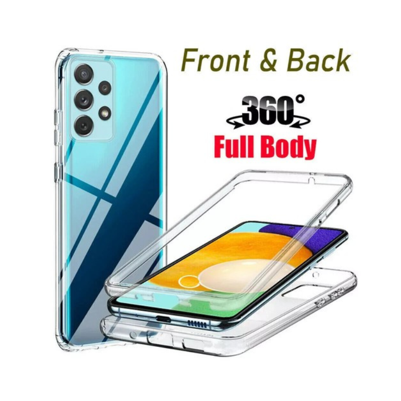 Samsung Galaxy A16/A36/A56/A15 5G Case - 360° Full Body Shockproof Clear TPU Cover with Screen Protector