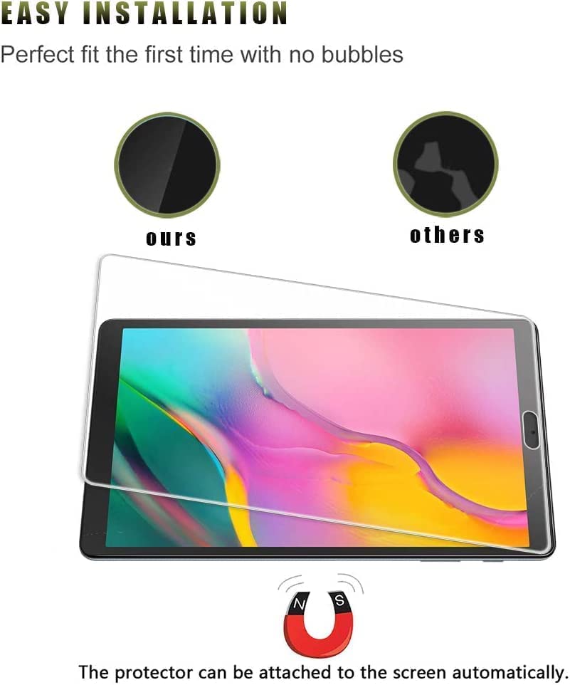 2 Pack Scratch Proof Samsung Galaxy Tab A 10.1" Screen Protector - Bubble Free, High Definition and Shatterproof Tempered Glass for Samsung Galaxy Tab A 10.1" 2019 Model (SM-T515/T510)