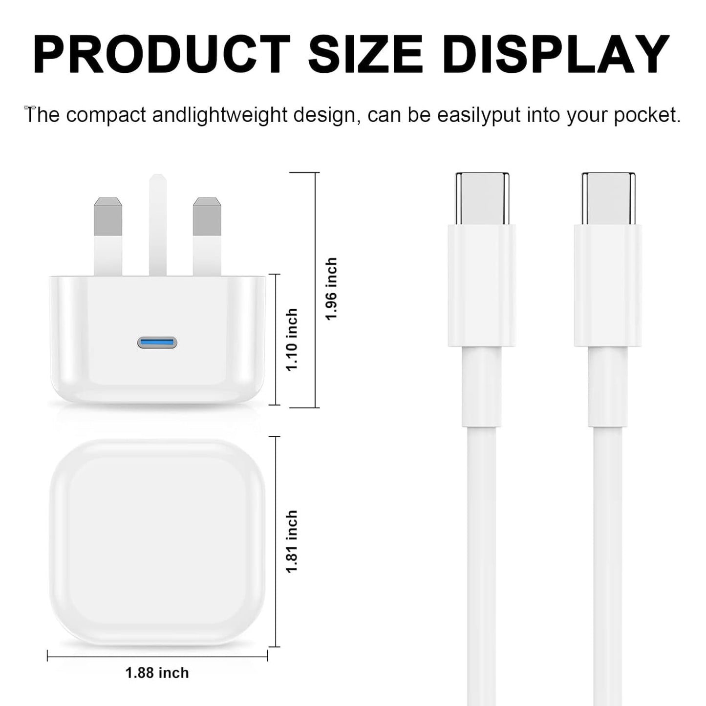 iPhone 16 Charger - Apple 15 USB C Fast Charger Cable and Plug 25W Super Quick Charge for New iPhone 16e 16 Plus 16 Pro 16 Pro Max 15 Plus 15 Pro Max - 1M Rapid Type C to USBC Charging Lead and Head