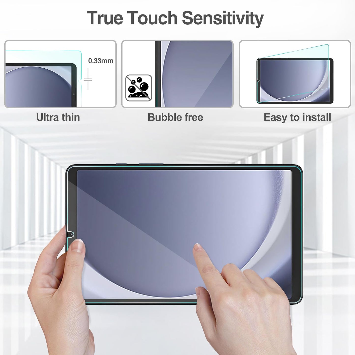 2 Pack Galaxy Tab A9 8.7" 2023 Screen Protector (X110/X115/X117) – Tempered Glass Clear Film Guard for 8.7" Galaxy Tab A9 (SM-X110/X115/X117)