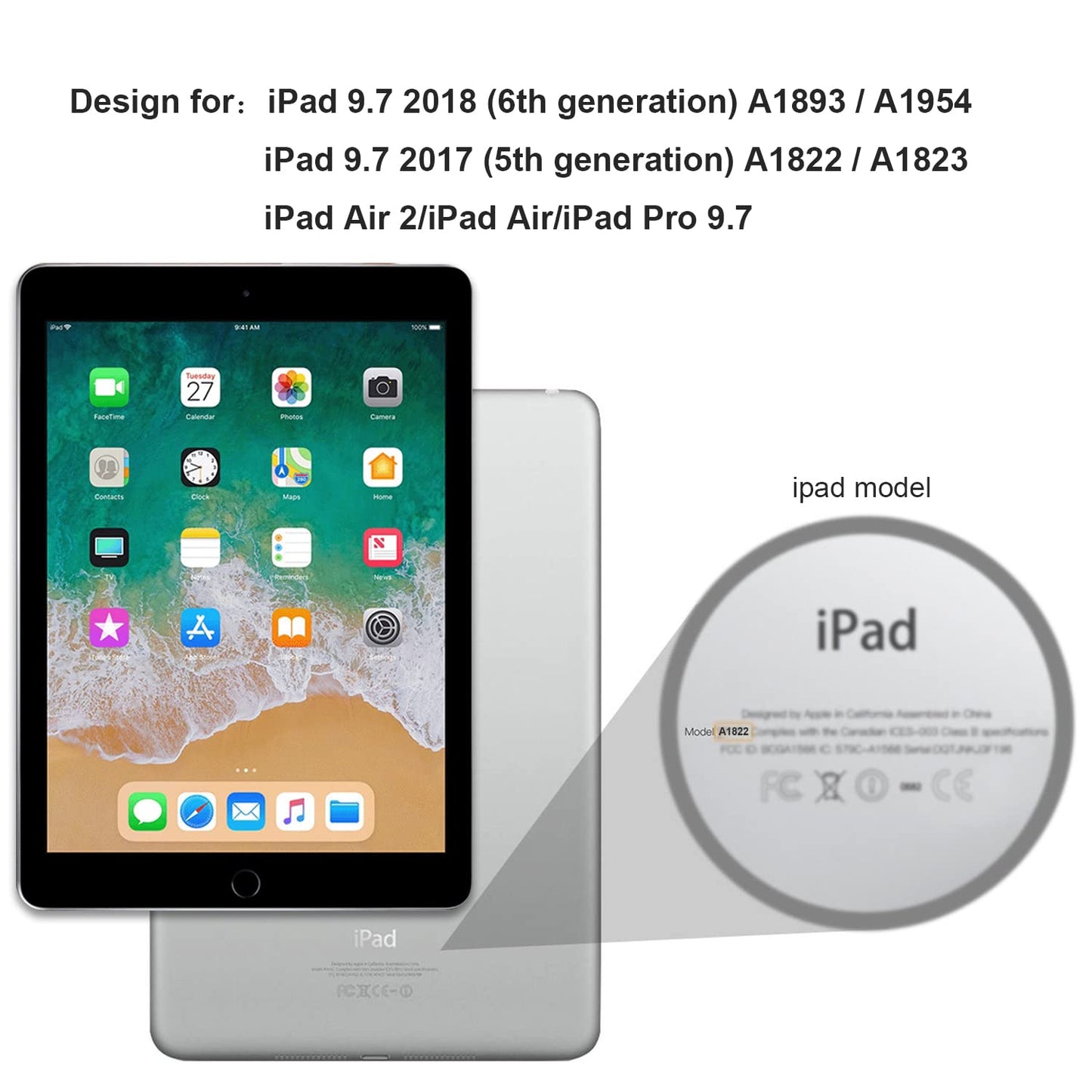 2 Pack Anti Scratch iPad/ iPad Pro 9.7" Screen Protector - Ultra Clear Tempered Glass for iPad Air 1/Air 2/Pro/6th/5th Gen