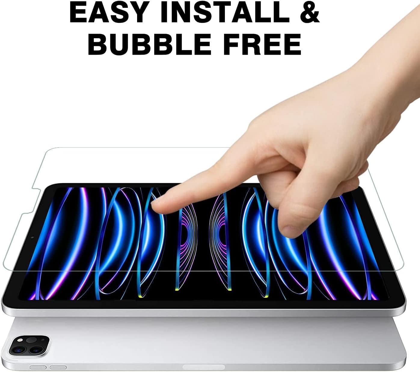 2 Pack iPad Pro 12.9" Screen Protector - Face ID Compatible and 9H Tempered Glass for 6th/5th/4th/3rd Gen (2022-2018) - 2 Pack Anti-Scratch iPad 12.9'' Screen Protector