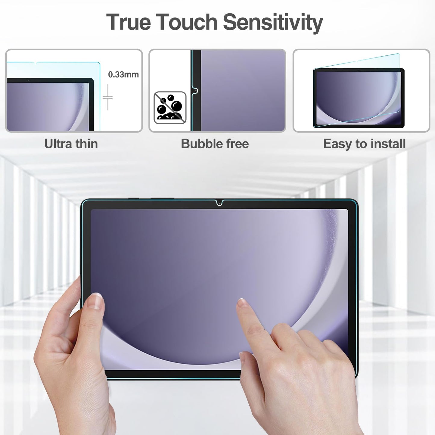 2 Pack Galaxy Tab A9 Plus 11" 2023 Screen Protector - Tempered Glass Screen Film Guard for 11" Galaxy Tab A9+ Plus Tablet (SM-X210/X215/X216/X218)