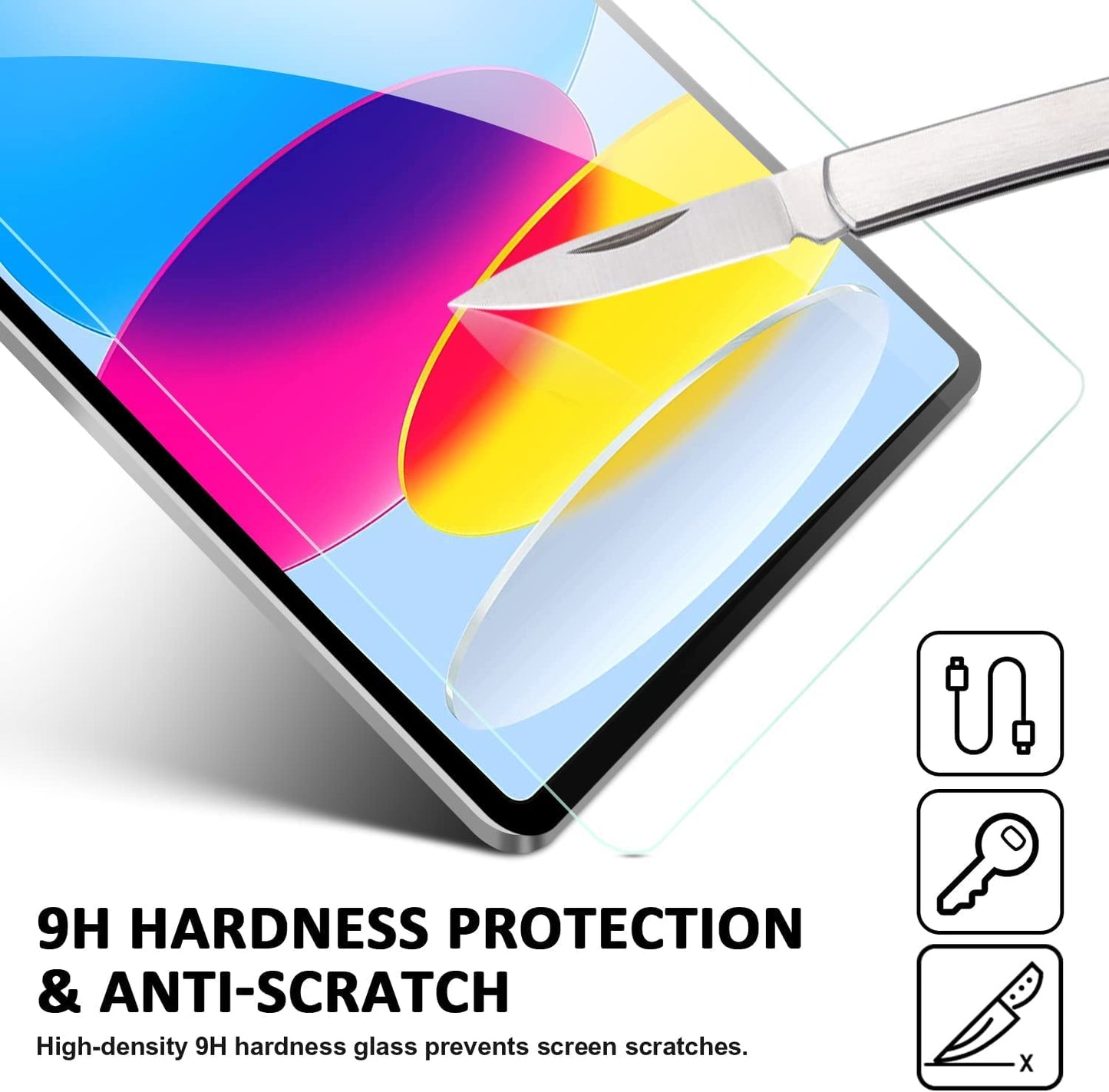 2 Pack Anti-Scratch iPad A16 Screen Protector - 9H Tempered Glass for iPad (A16) 11th/10th Gen (11"/10.9" 2025/2022)