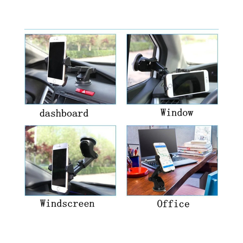 Universal Car Phone Holder 360° Windscreen Suction Mount - Adjustable GPS Stand Cradle with Strong Suction Cup