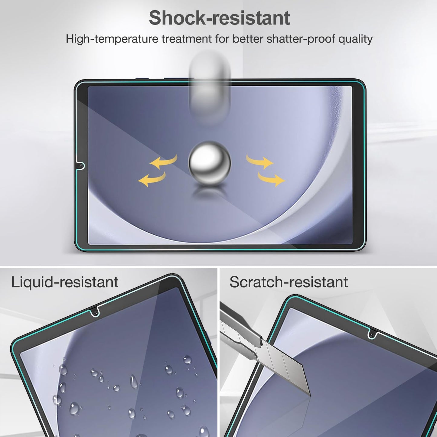 2 Pack Galaxy Tab A9 8.7" 2023 Screen Protector (X110/X115/X117) – Tempered Glass Clear Film Guard for 8.7" Galaxy Tab A9 (SM-X110/X115/X117)