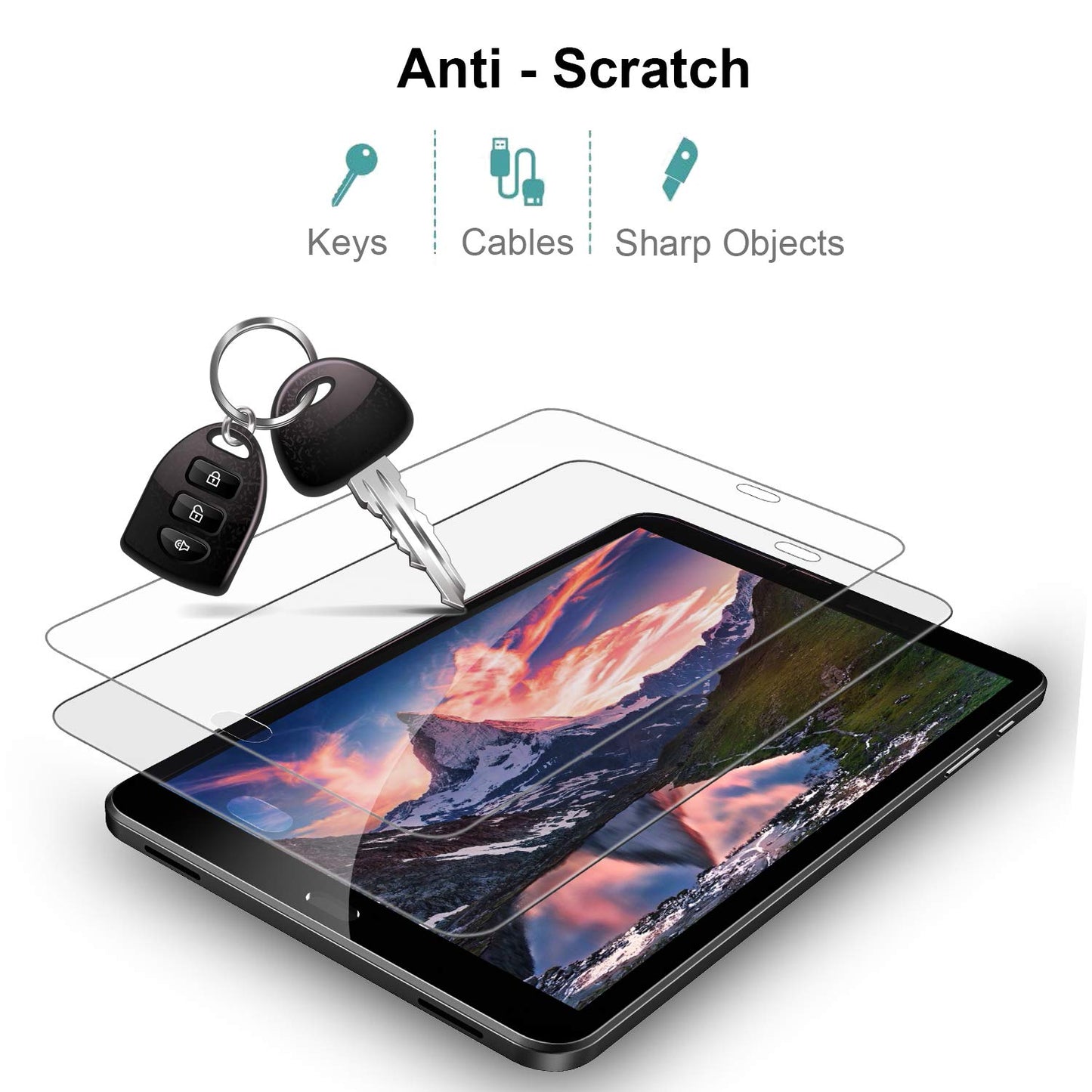 2 Pack Bubble Free and Scratch Resist Samsung Galaxy Tab A6 10.1" Screen Protector - 9H Ultra Clear Tempered Glass for Samsung Galaxy Tab A6 10.1" 2016 Model (SM-T580/T585)