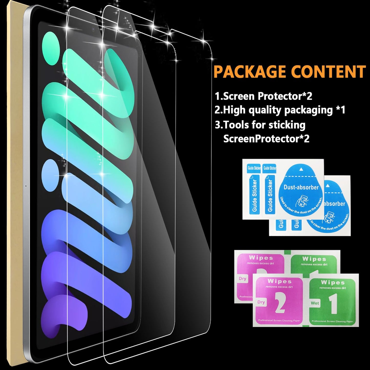 2 Pack iPad Mini 7 (A17 Pro) & Mini 6 Screen Protector (7th/6th Gen 2024/2021) - Premium Anti-Scratch 8.3" Tempered Glass