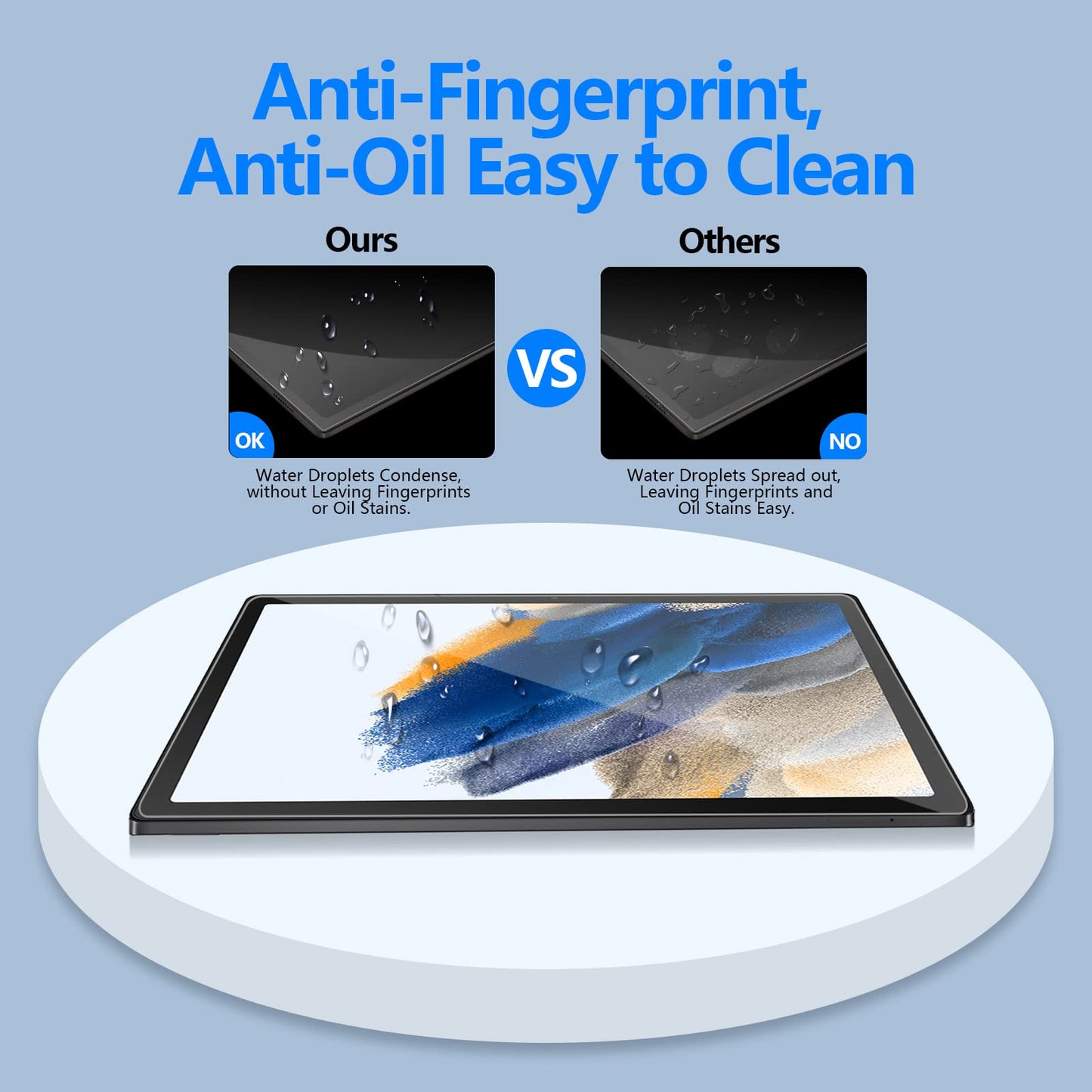 2 Pack Samsung Galaxy Tab A8 10.5" Screen Protector - 9H HD Tempered Glass for Samsung Galaxy Tab A8 10.5" 2021 Model (SM-X200/X205) - Highly Sensitive and Anti-Scratch Samsung Galaxy Tab A8 10.5" Screen Protector
