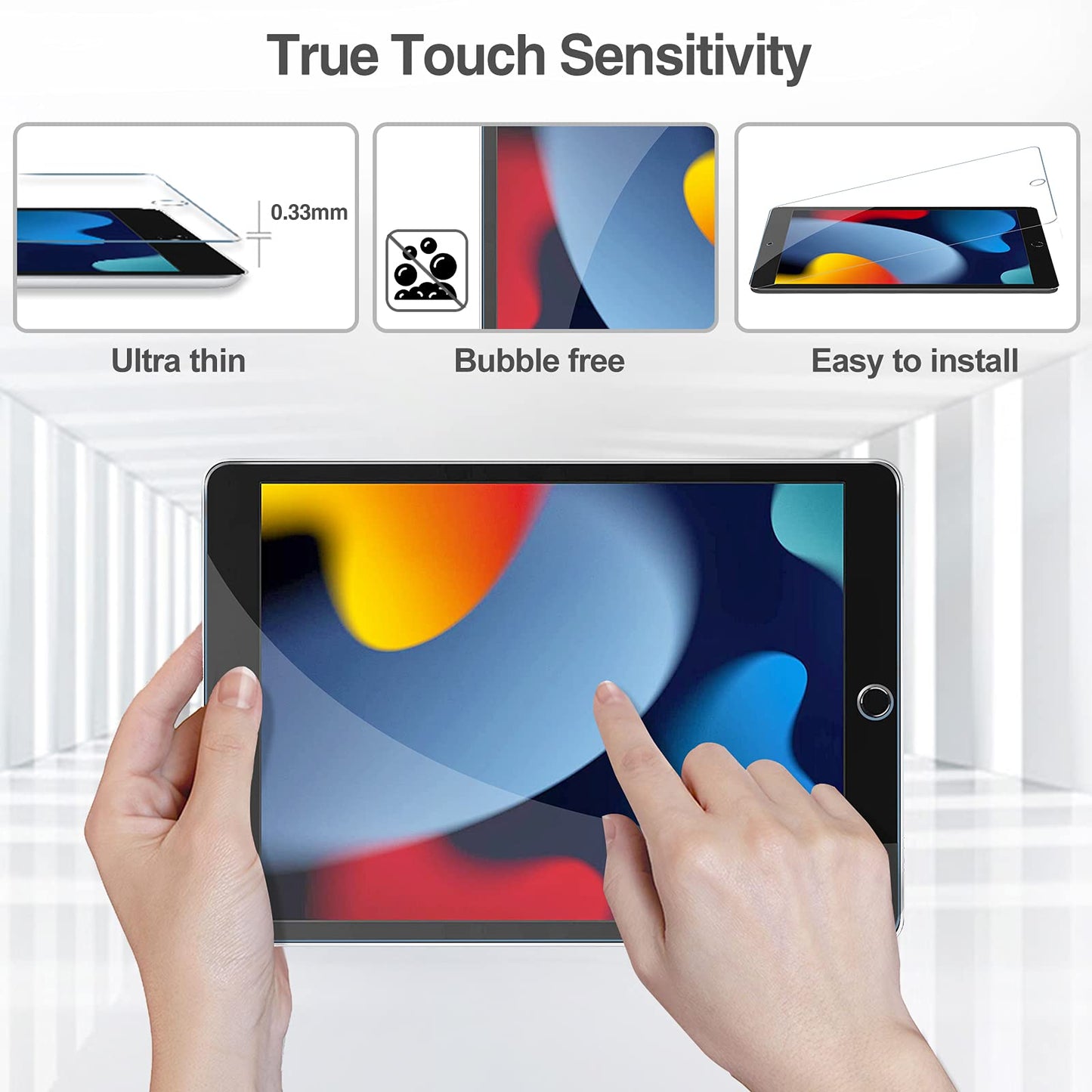 2 Pack iPad 10.2" Screen Protector - 9H Tempered Glass for iPad 10.2" (9th/8th/7th Gen) - Anti-Scratch and Clear iPad 10.2" Screen Protector