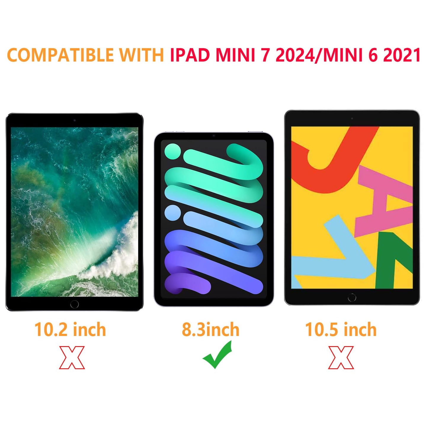 2 Pack iPad Mini 7 (A17 Pro) & Mini 6 Screen Protector (7th/6th Gen 2024/2021) - Premium Anti-Scratch 8.3" Tempered Glass