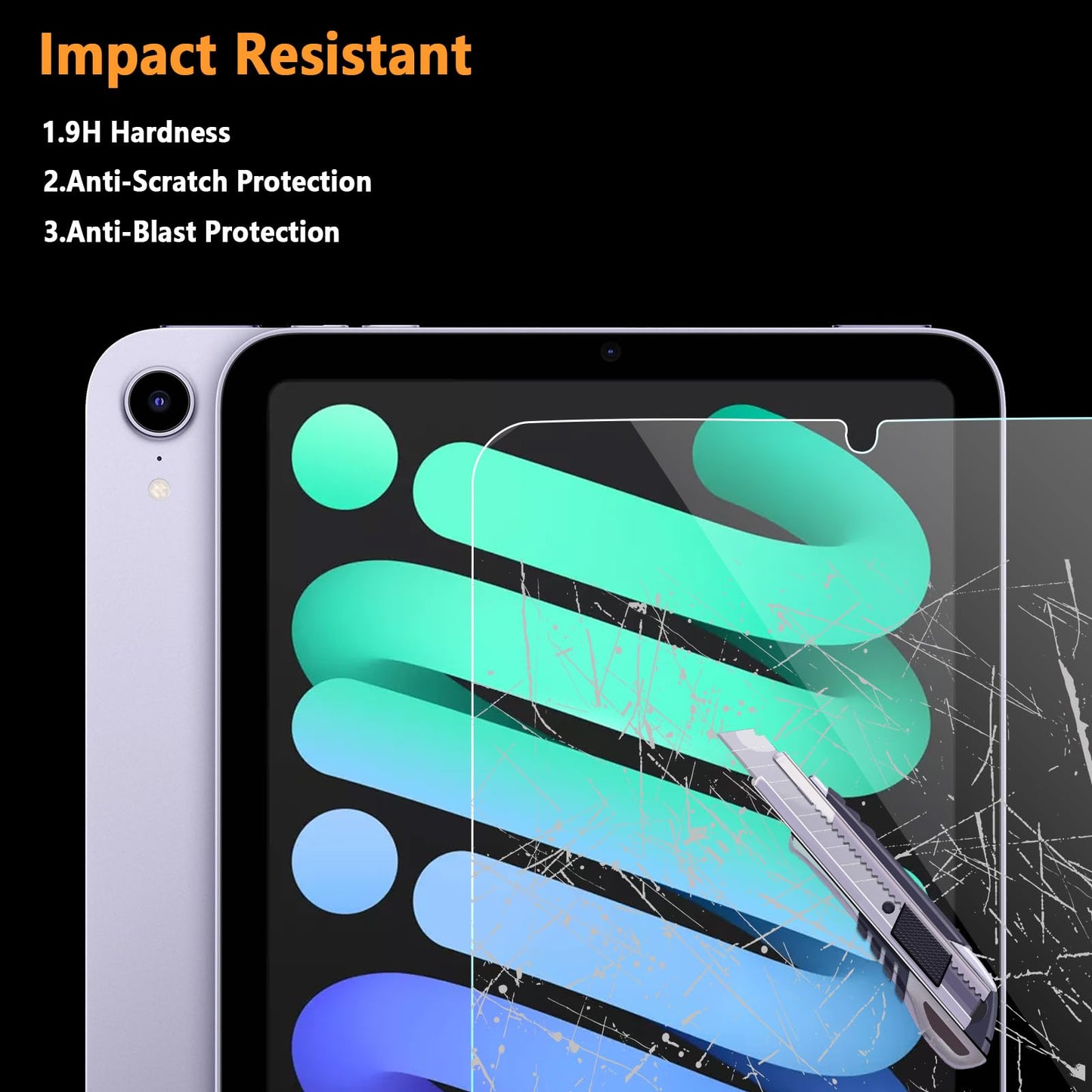 2 Pack iPad Mini 7 (A17 Pro) & Mini 6 Screen Protector (7th/6th Gen 2024/2021) - Premium Anti-Scratch 8.3" Tempered Glass