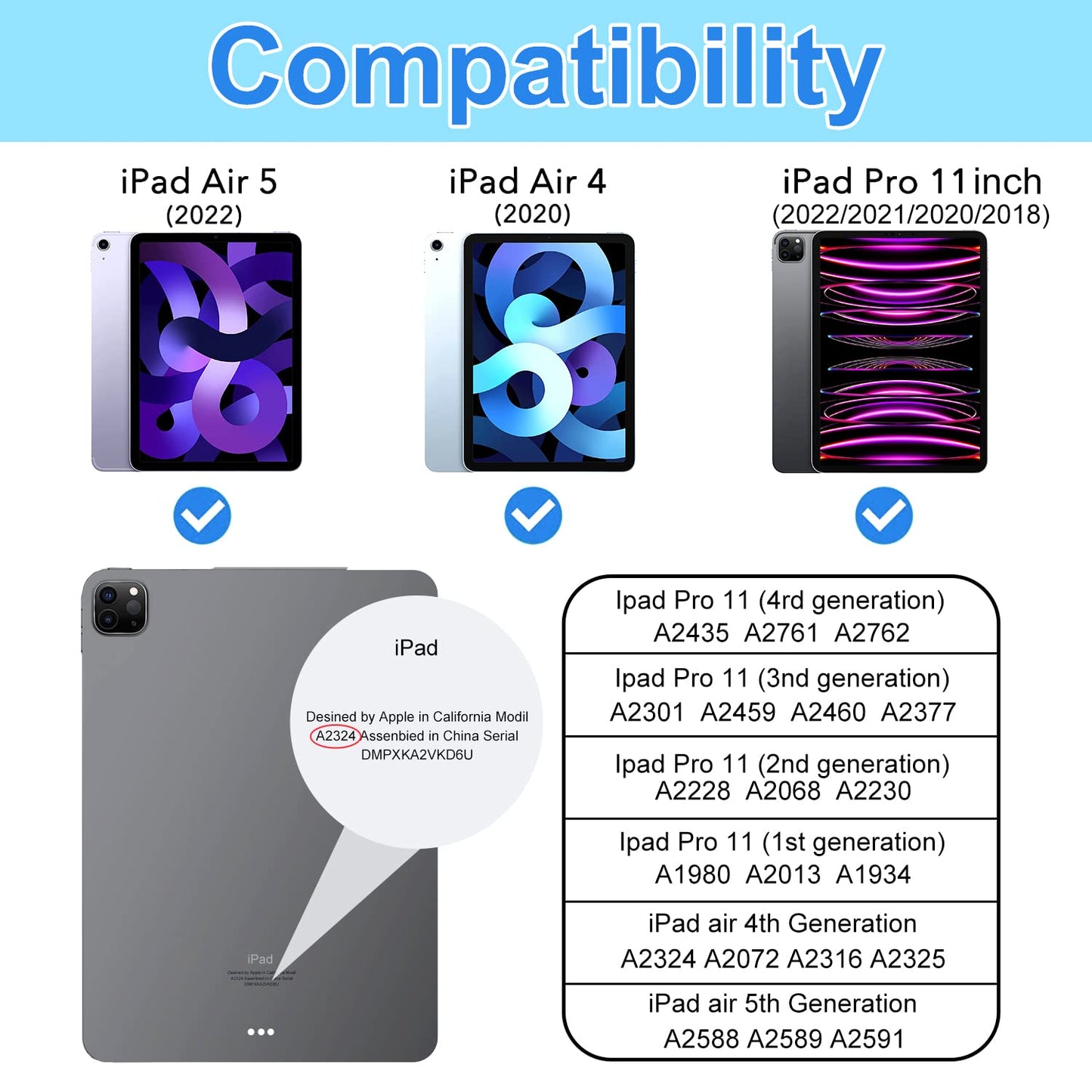 2 Pack iPad Air 5th/4th Gen & iPad Pro 11" Screen Protector - 9H Hardness and Ultra Clear Tempered Glass for iPad Air/ iPad Pro (10.9"/11")