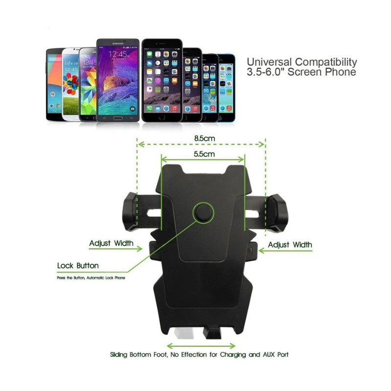 Universal Car Phone Holder 360° Windscreen Suction Mount - Adjustable GPS Stand Cradle with Strong Suction Cup