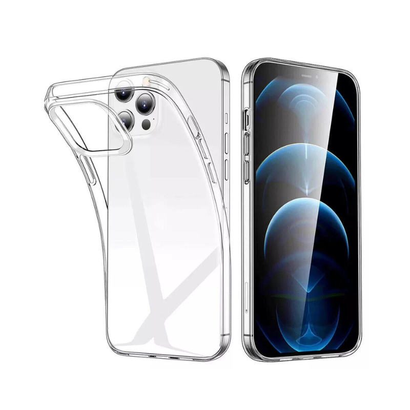 Clear Shockproof iPhone Case - Soft Silicone TPU Gel Cover for iPhone 16/15/14/13/12 Pro Max, 11, XR - Transparent Protective Phone Case