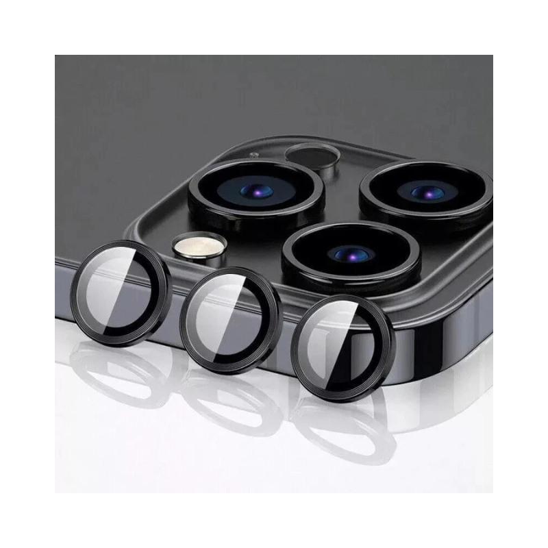Full Cover Metal Ring Glass Camera Lens Protector for iPhone 11/12/13/14/15/16 Pro Max Mini – Scratch Resistant, HD Clarity and Anti-Knock Camera Lens Protector