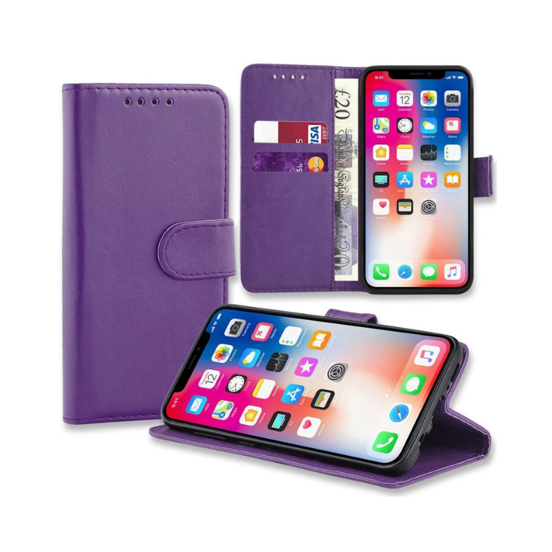 Samsung Galaxy S25/S24/S23/S22/S21 Ultra Plus Leather Wallet Case - Magnetic Flip Cover with Card Slots & Stand