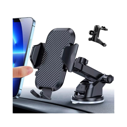 Universal 3-in-1 Car Phone Mount - Windscreen, Dashboard & Air Vent Holder for iPhone & Mobile Devices with Minimalist Design