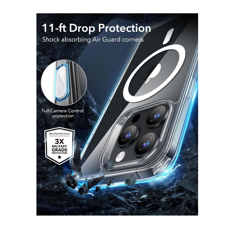 iPhone 16 Pro Max Case with Camera Control - MagSafe iPhone 16 Pro Max Case - Shockproof Military-Grade Protection, Clear and Classic Hybrid Case (HaloLock) - Magnetic Phone Case for iPhone 16 Pro Max