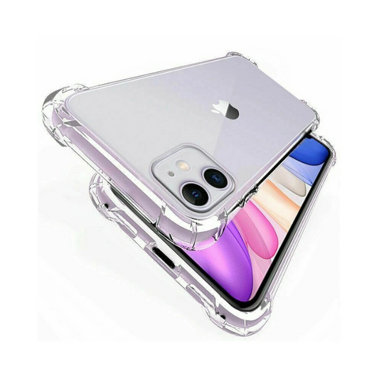 Clear Shockproof iPhone Case - Soft Silicone TPU Gel Cover for iPhone 16/15/14/13/12 Pro Max, 11, XR - Transparent Protective Phone Case