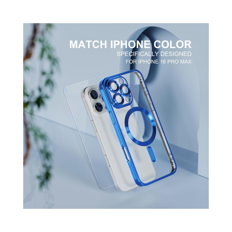 iPhone 16 Pro Max Case 6.9" for Women & Girls | MagSafe Compatible and Anti-Yellow Clear Soft Case | Military Grade Protection, Plated Edges and Camera Lens Cover for iPhone 16 Pro Max