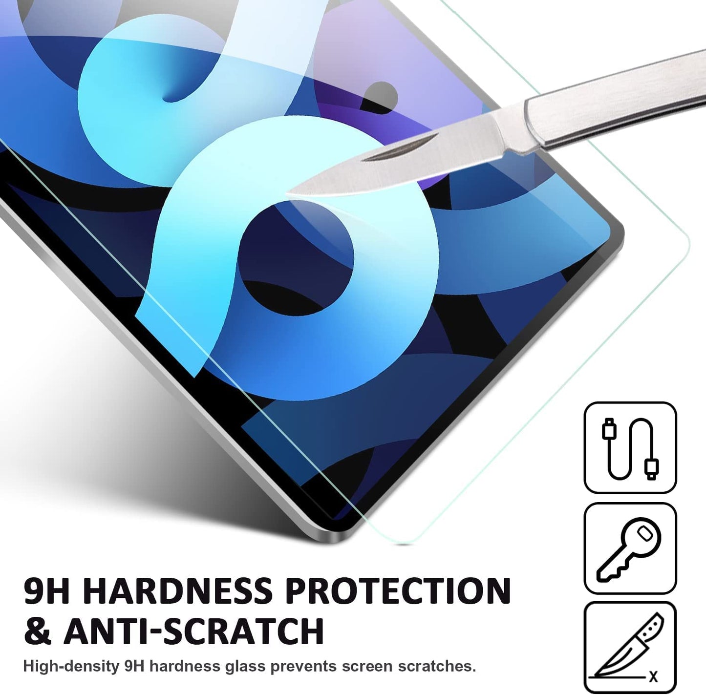 2 Pack iPad Air 5th/4th Gen & iPad Pro 11" Screen Protector - 9H Hardness and Ultra Clear Tempered Glass for iPad Air/ iPad Pro (10.9"/11")
