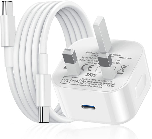 iPhone 16 Charger - Apple 15 USB C Fast Charger Cable and Plug 25W Super Quick Charge for New iPhone 16e 16 Plus 16 Pro 16 Pro Max 15 Plus 15 Pro Max - 1M Rapid Type C to USBC Charging Lead and Head