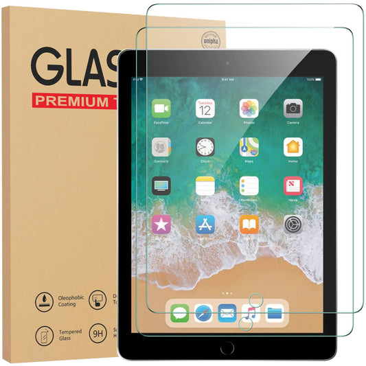 2 Pack Anti Scratch iPad/ iPad Pro 9.7" Screen Protector - Ultra Clear Tempered Glass for iPad Air 1/Air 2/Pro/6th/5th Gen