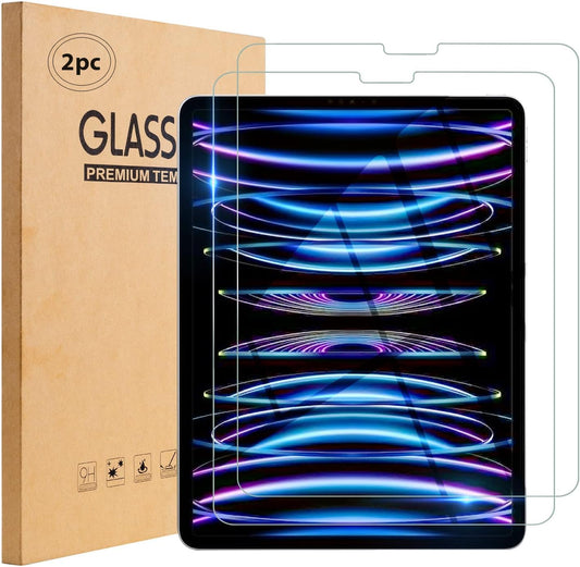 2 Pack iPad Pro 12.9" Screen Protector - Face ID Compatible and 9H Tempered Glass for 6th/5th/4th/3rd Gen (2022-2018) - 2 Pack Anti-Scratch iPad 12.9'' Screen Protector