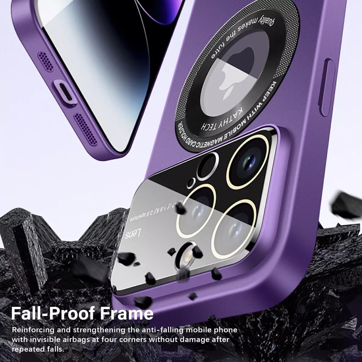 NEW iPhone 15 14 Pro Max 13 MagSafe Case Glass Lens Protector Window Matte Cover