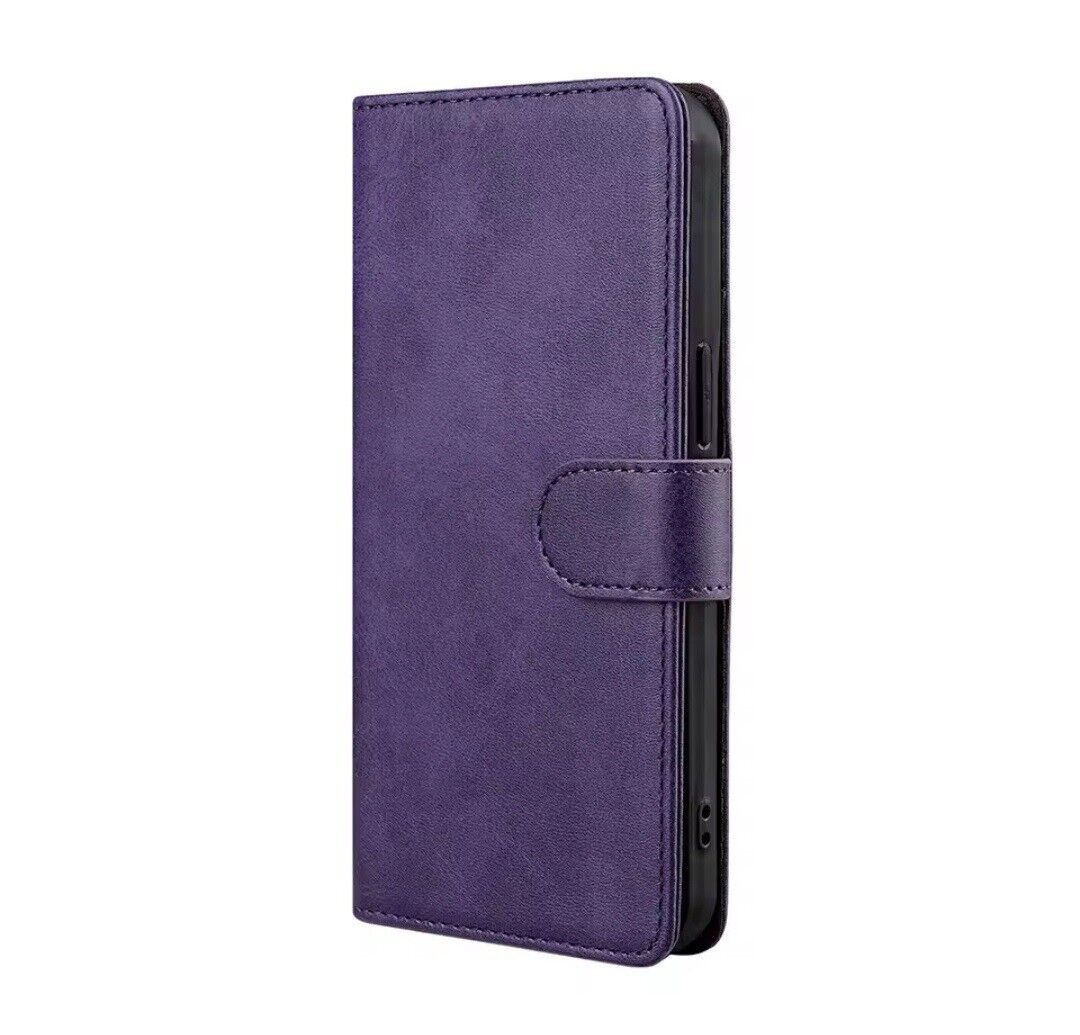 iPhone 16e / 16/15/14/13/12/11 (Pro/Pro Max/X/XS/XR/SE) Leather Wallet Case - Magnetic Flip Cover with Card Slots & Kickstand