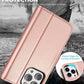 iPhone 16e / 16/15/14/13/12/11 (Pro/Pro Max/X/XS/XR/SE) Leather Wallet Case - Magnetic Flip Cover with Card Slots & Kickstand