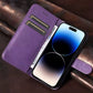 iPhone 16e / 16/15/14/13/12/11 (Pro/Pro Max/X/XS/XR/SE) Leather Wallet Case - Magnetic Flip Cover with Card Slots & Kickstand