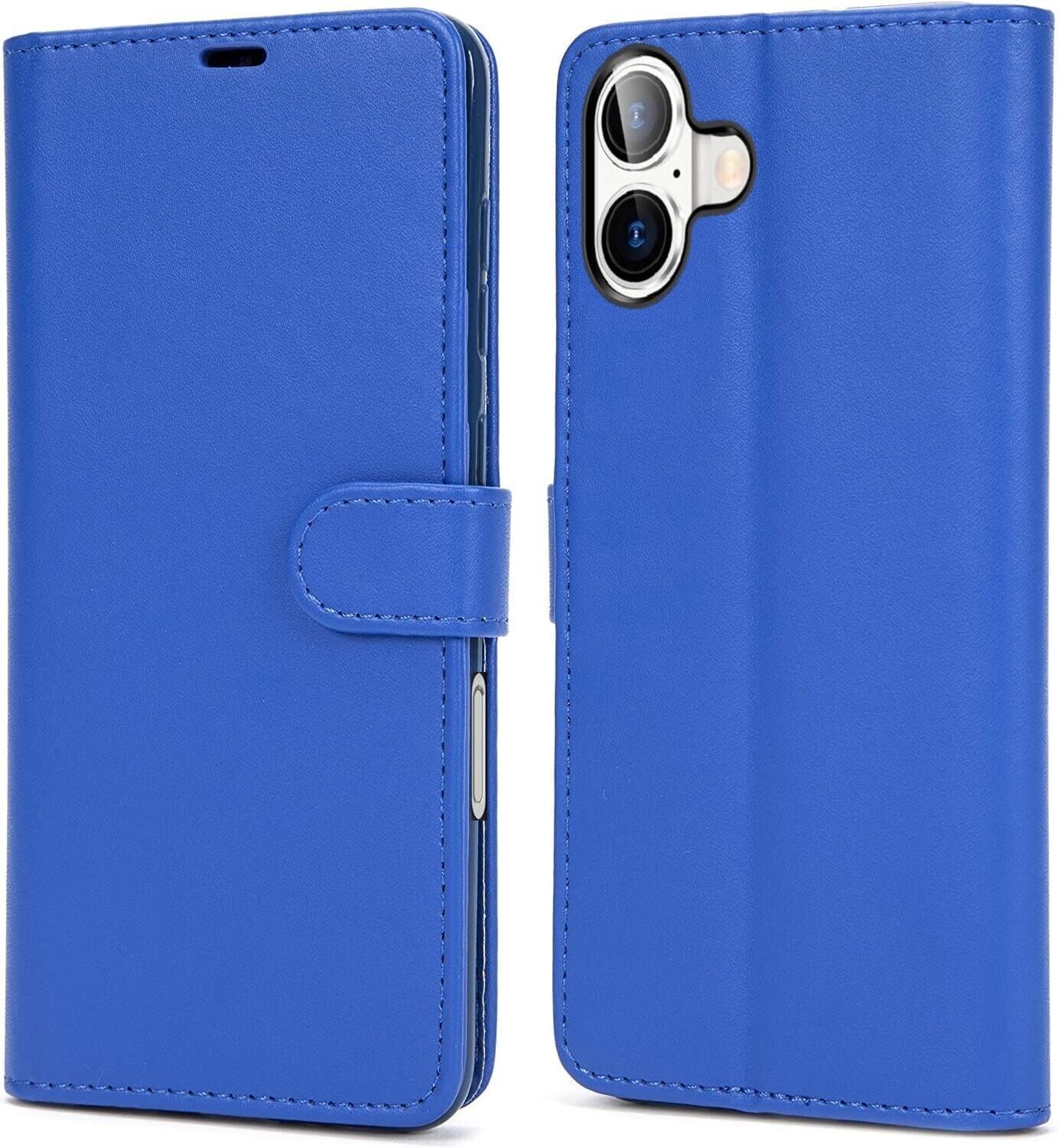 iPhone 16e / 16/15/14/13/12/11 (Pro/Pro Max/X/XS/XR/SE) Leather Wallet Case - Magnetic Flip Cover with Card Slots & Kickstand