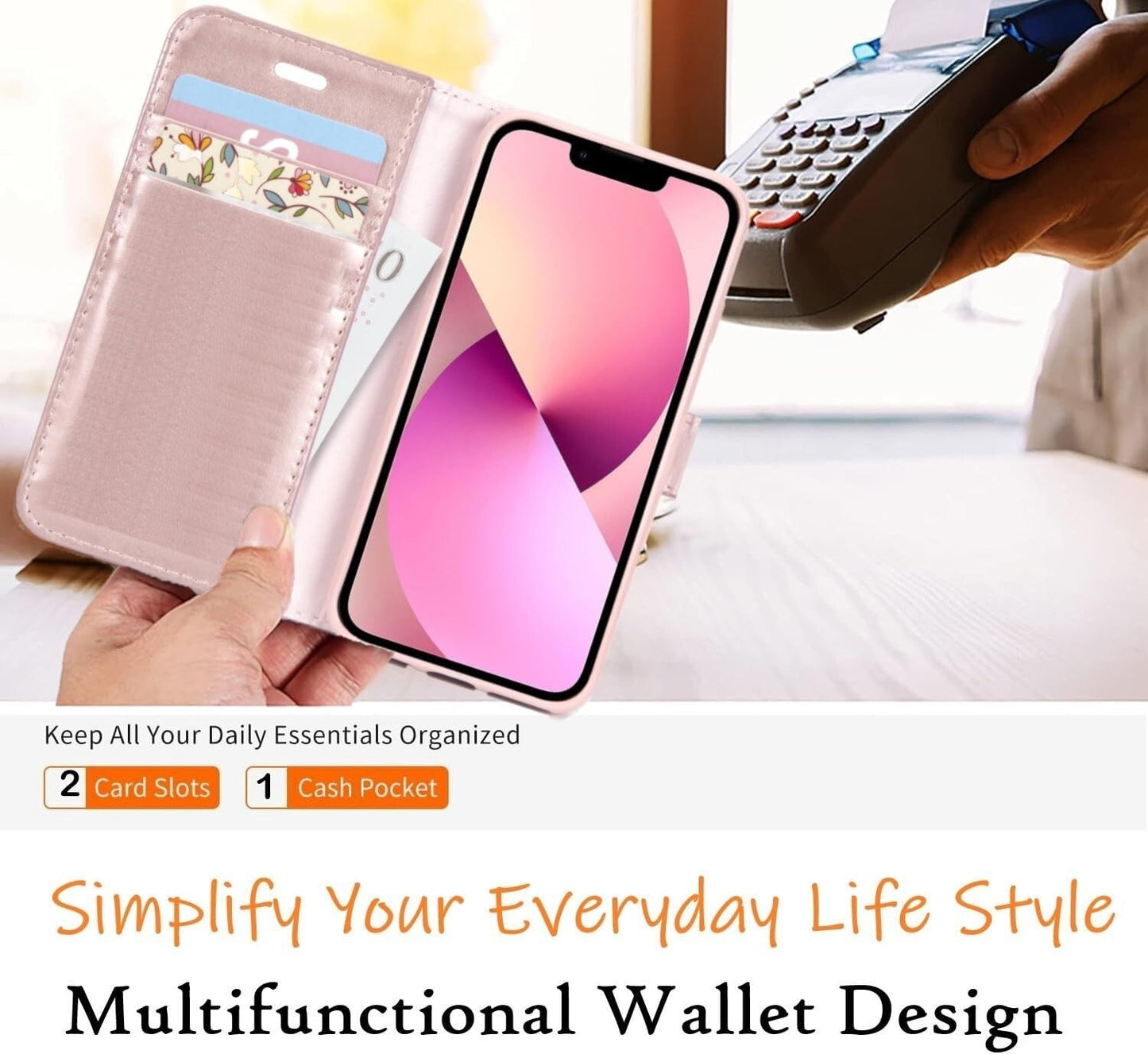 iPhone 16e / 16/15/14/13/12/11 (Pro/Pro Max/X/XS/XR/SE) Leather Wallet Case - Magnetic Flip Cover with Card Slots & Kickstand