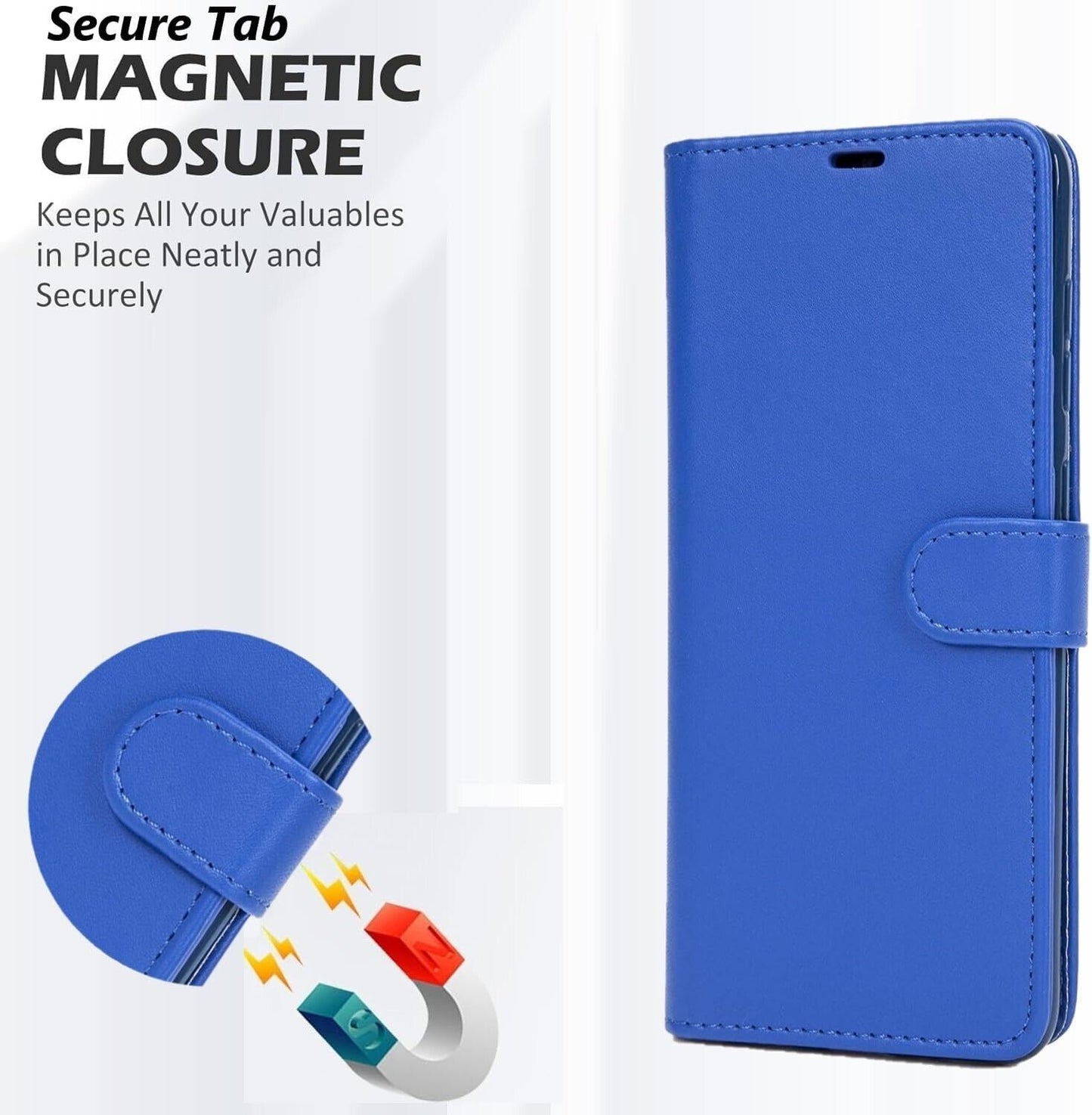iPhone 16e / 16/15/14/13/12/11 (Pro/Pro Max/X/XS/XR/SE) Leather Wallet Case - Magnetic Flip Cover with Card Slots & Kickstand