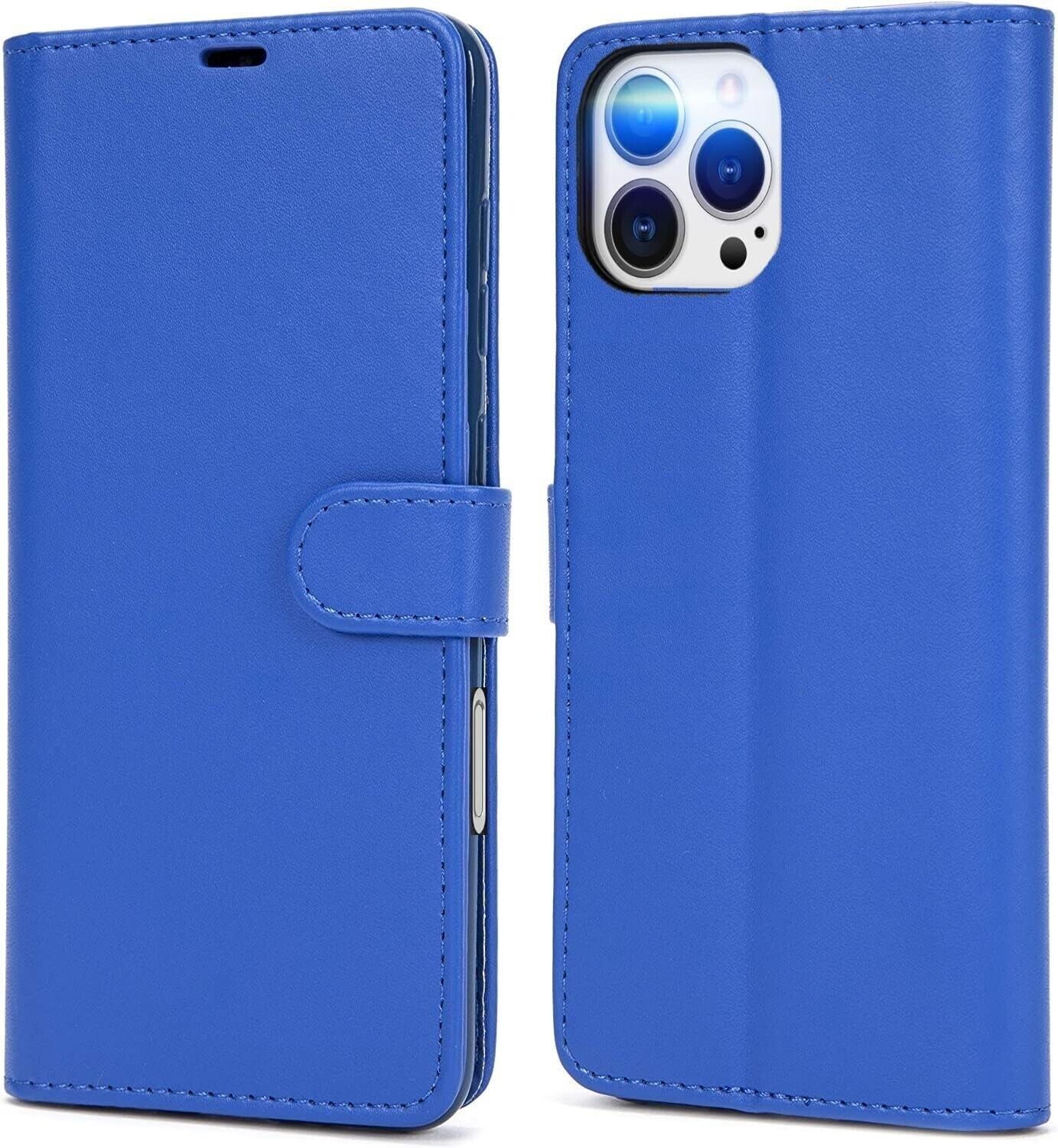 iPhone 16e / 16/15/14/13/12/11 (Pro/Pro Max/X/XS/XR/SE) Leather Wallet Case - Magnetic Flip Cover with Card Slots & Kickstand