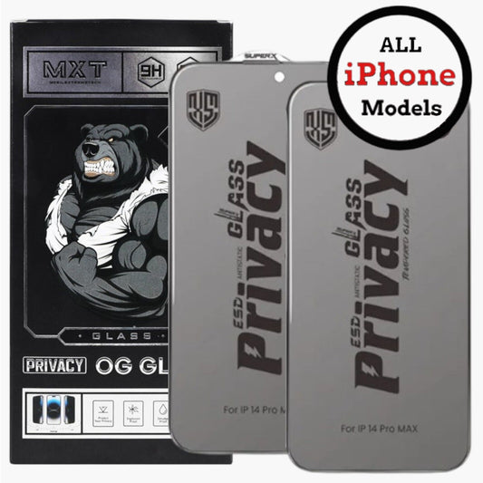 Premium Privacy Screen Protector for iPhone 16 15 14 13 12 11 Plus Pro Max - iPhone Privacy Anti-Spy Glass