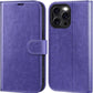 iPhone 16e / 16/15/14/13/12/11 (Pro/Pro Max/X/XS/XR/SE) Leather Wallet Case - Magnetic Flip Cover with Card Slots & Kickstand