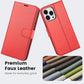 iPhone 16e / 16/15/14/13/12/11 (Pro/Pro Max/X/XS/XR/SE) Leather Wallet Case - Magnetic Flip Cover with Card Slots & Kickstand